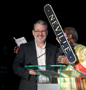 NANTUCKET, MA - JUNE 23:  Morgan Neville accpets an award from Francois Clemmons onstage during the Screenwriters Tribute at the 2018 Nantucket Film Festival - Day 4 on June 23, 2018 in Nantucket, Massachusetts.  (Photo by Noam Galai/Getty Images for Nantucket Film Festival ) *** Local Caption *** Morgan Neville; Francois Clemmons